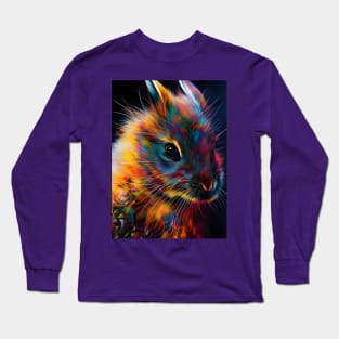 Colorful Year of the Rabbit 01 - Chinese Lunar Year Zodiac Sign or Easter Bunny Digital AI Art Long Sleeve T-Shirt